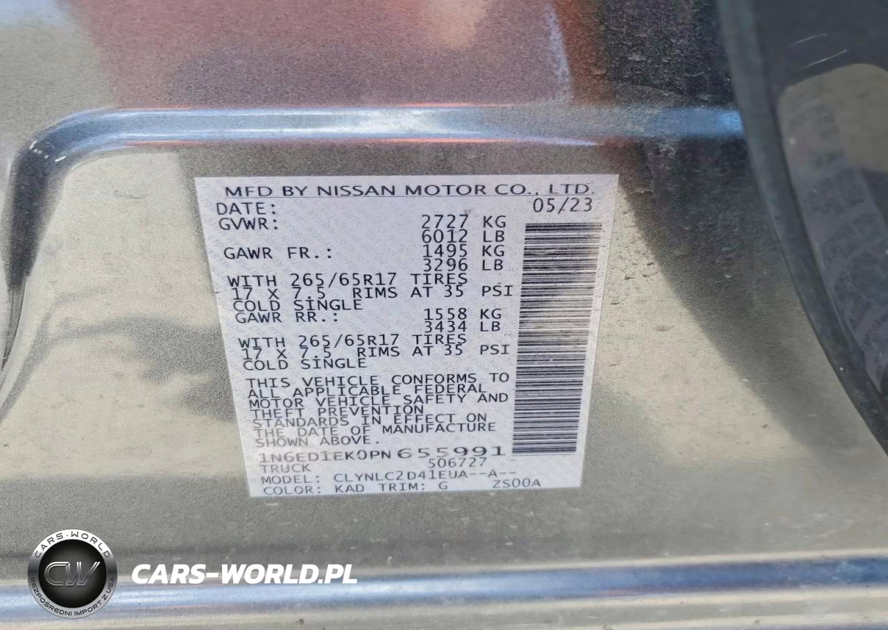 2023 Nissan Frontier Sv VIN:1N6ED1EK0PN655991 - 13