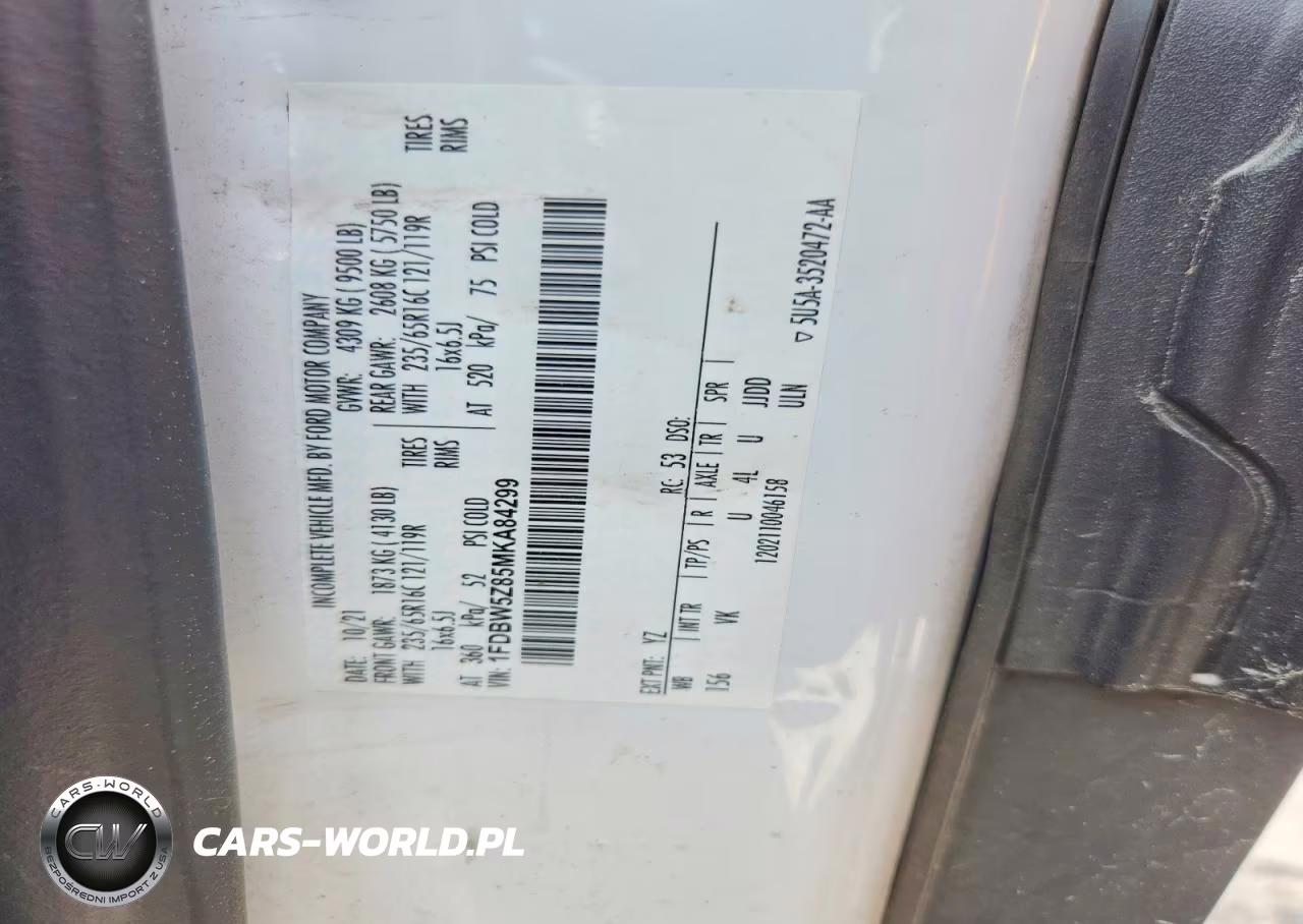 2021 Ford Transit Delivery Truck VIN:1FDBW5Z85MKA84299 - 12