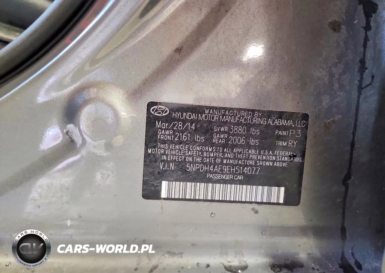 2014 Hyundai Elantra Limited VIN:5NPDH4AE9EH514077 - 12