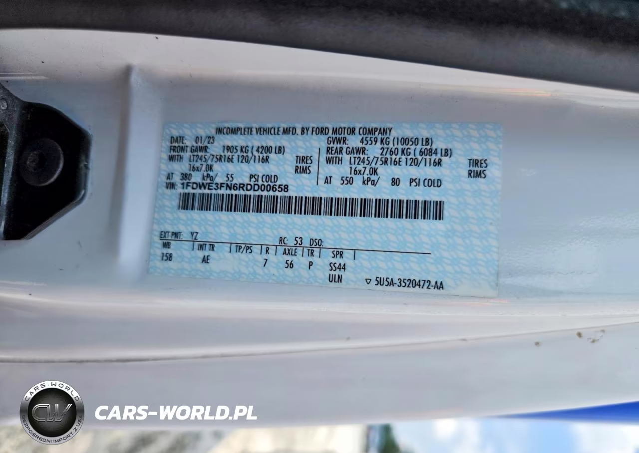 2024 Ford Econoline E350 Super Duty Cutaway Van VIN:1FDWE3FN6RDD00658 - 12
