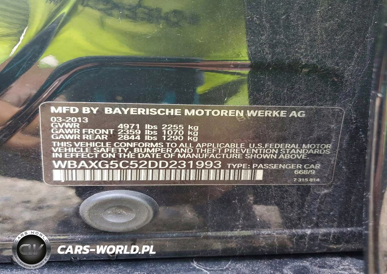2013 BMW 528 I VIN:WBAXG5C52DD231993 - 12