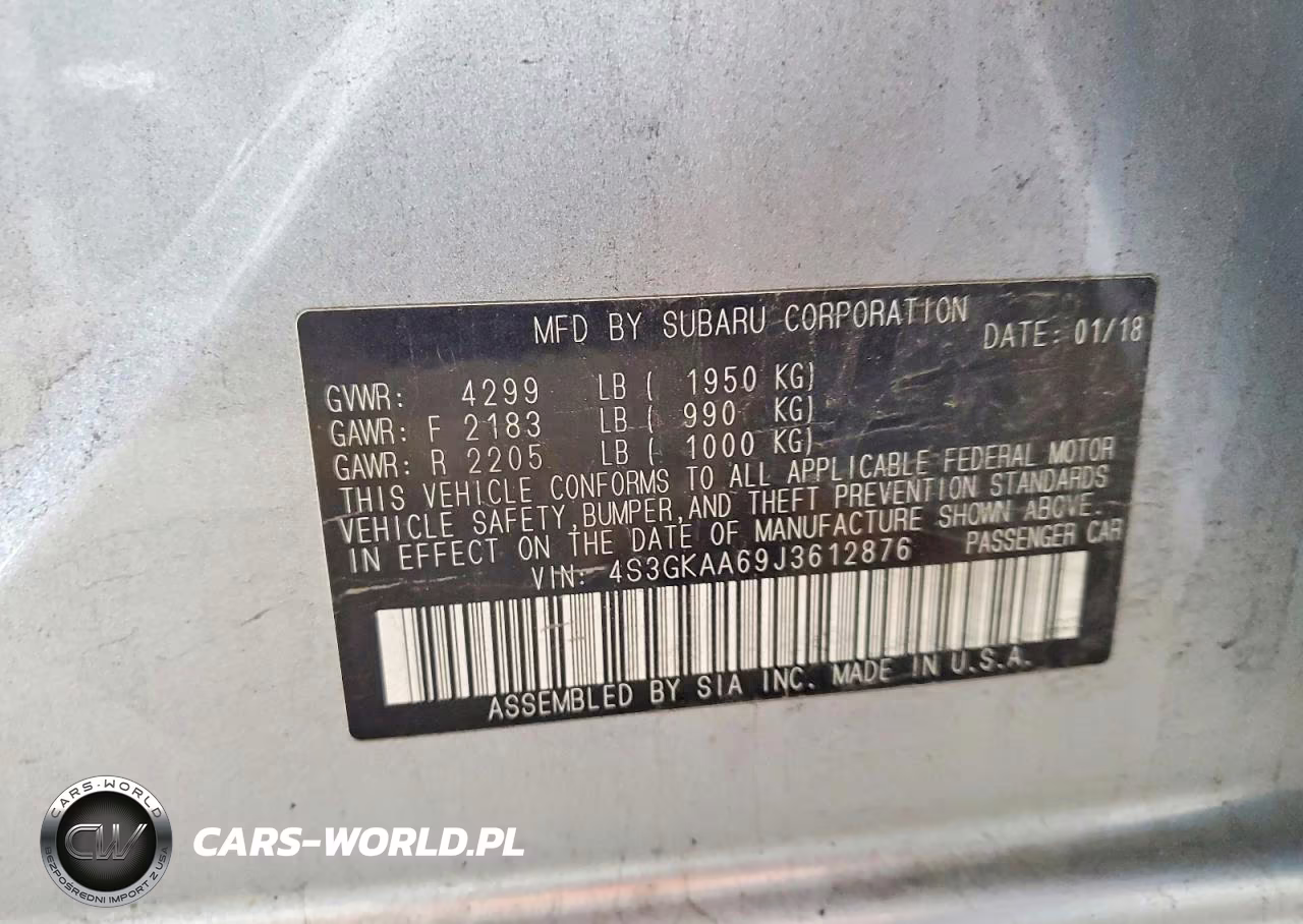 2018 Subaru Impreza VIN:4S3GKAA69J3612876 - 12