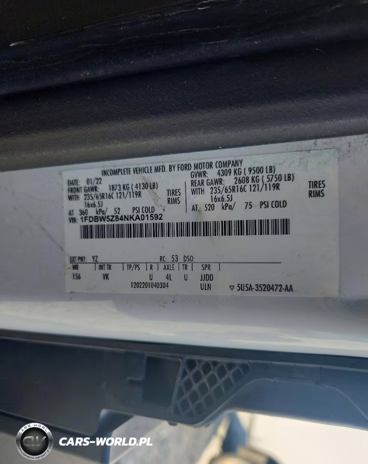 2022 Ford Transit Delivery Truck VIN:1FDBW5Z84NKA01592 - 13