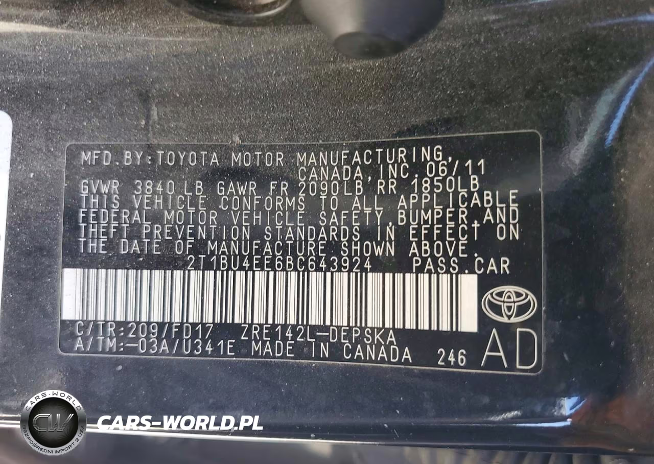 2011 Toyota Corolla S VIN:2T1BU4EE6BC643924 - 12