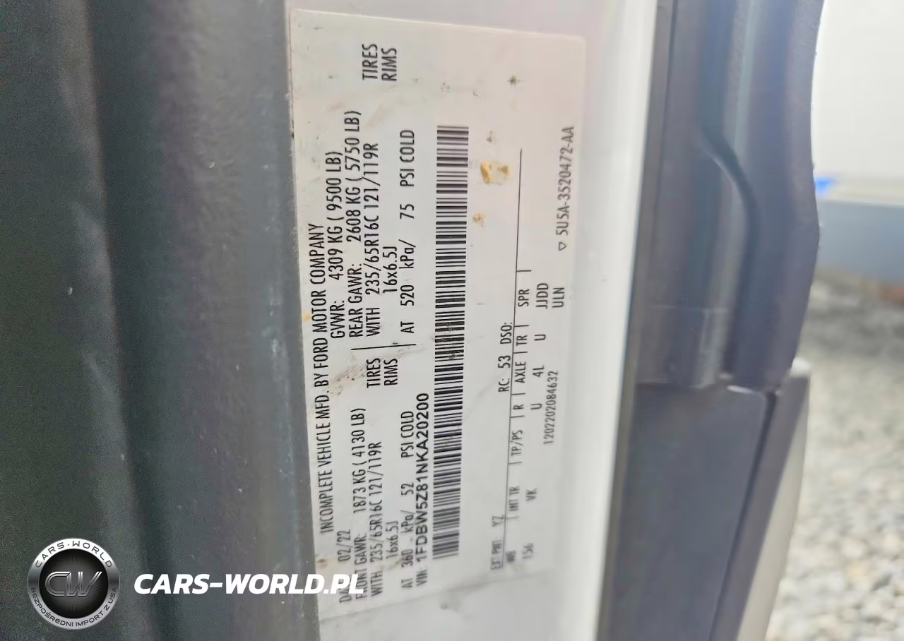 2022 Ford Transit Delivery Truck VIN:1FDBW5Z81NKA20200 - 13