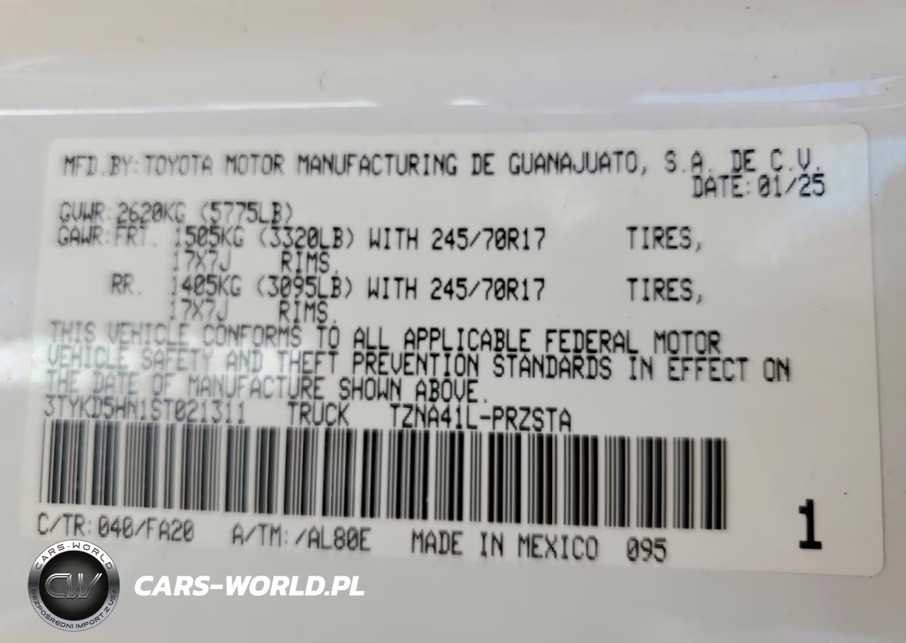 2025 Toyota Tacoma Sr VIN:3TYKD5HN1ST021311 - 12