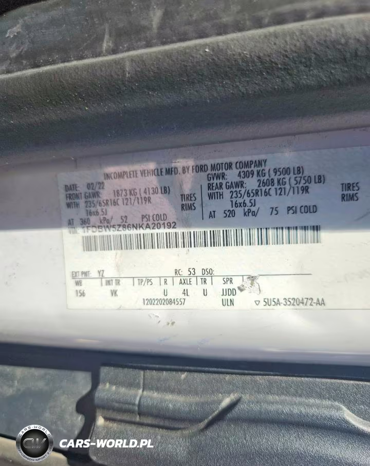 2022 Ford Transit Delivery Truck VIN:1FDBW5Z86NKA20192 - 13