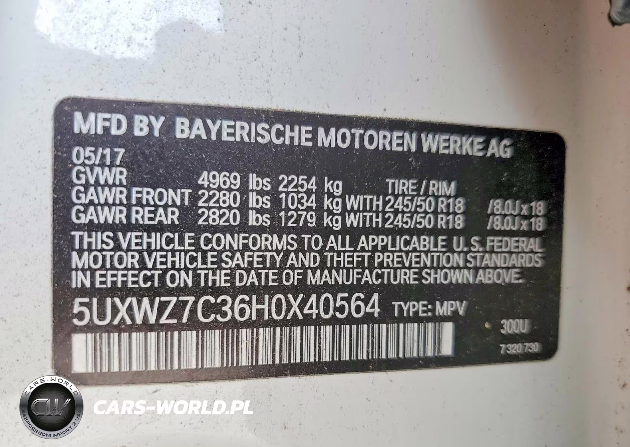 2017 BMW X3 Sdrive28I VIN:5UXWZ7C36H0X40564 - 13