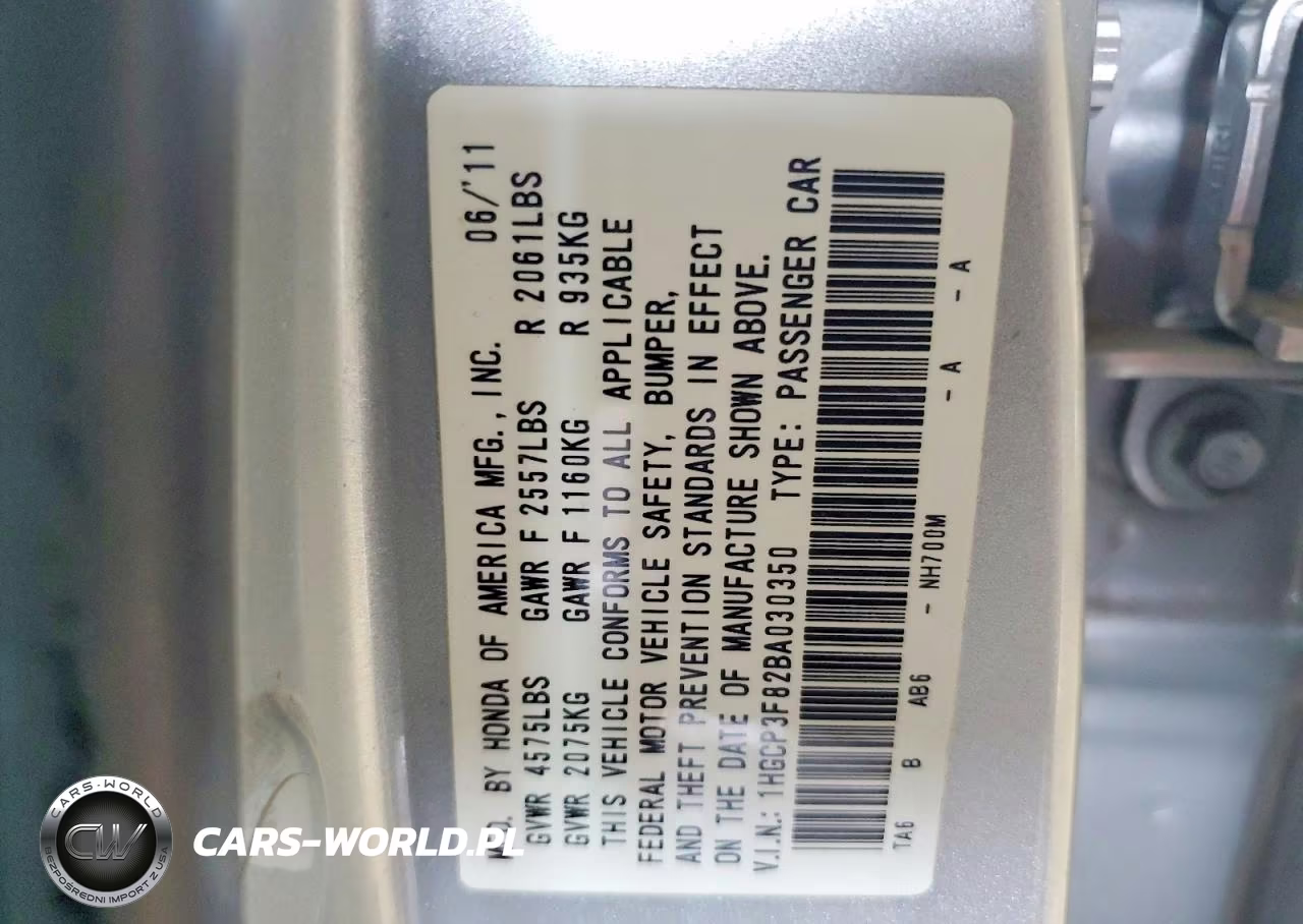 2011 Honda Accord Exl VIN:1HGCP3F82BA030350 - 12