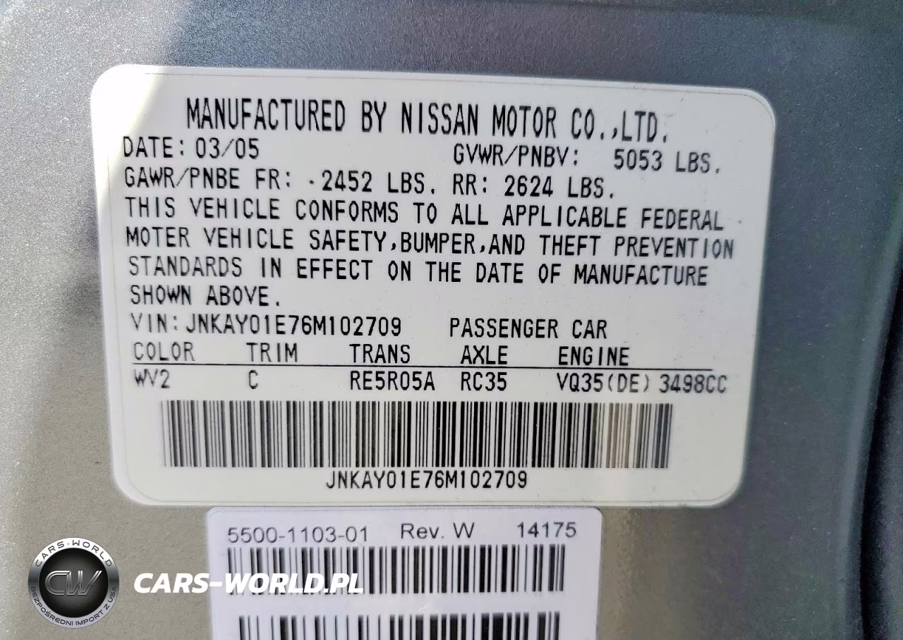 2006 Infiniti M35 Base VIN:JNKAY01E76M102709 - 12
