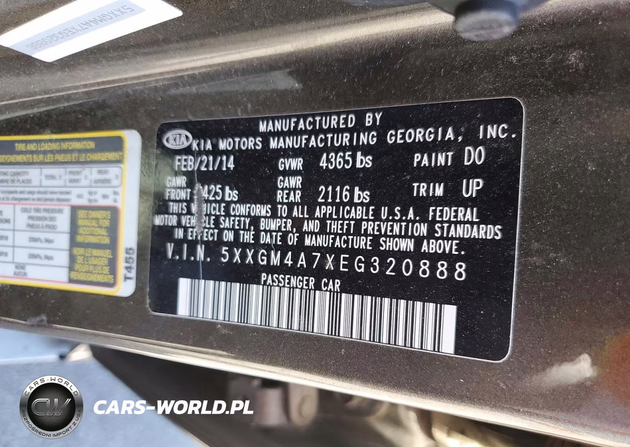 2014 Kia Optima Lx VIN:5XXGM4A7XEG320888 - 12