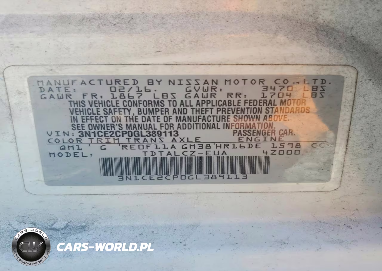2016 Nissan Versa Note S Plus VIN:3N1CE2CP0GL389113 - 12