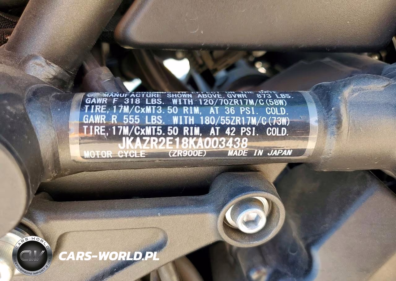 2019 Kawasaki Zr900 VIN:JKAZR2E18KA003438 - 9
