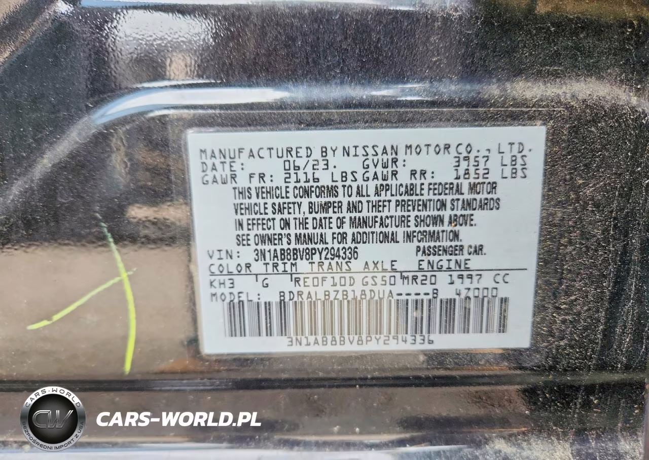 2023 Nissan Sentra S VIN:3N1AB8BV8PY294336 - 12