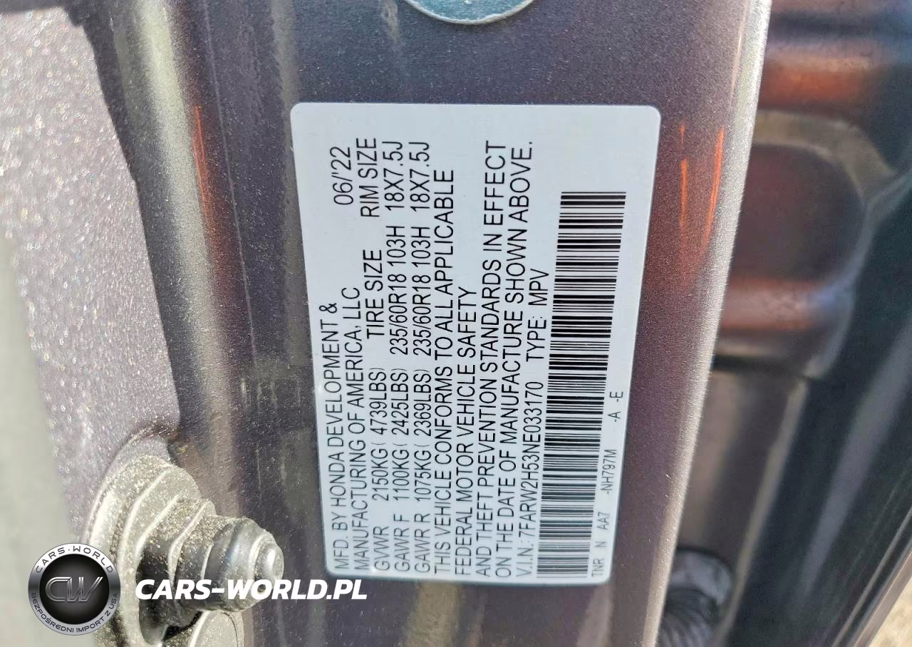 2022 Honda Cr-V Ex VIN:7FARW2H53NE033170 - 13