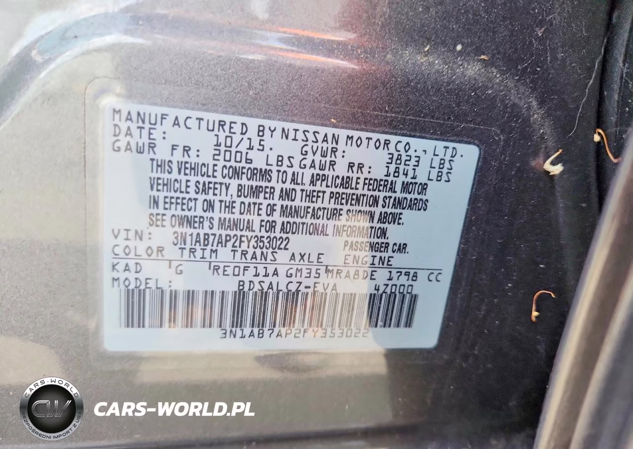 2015 Nissan Sentra S VIN:3N1AB7AP2FY353022 - 12