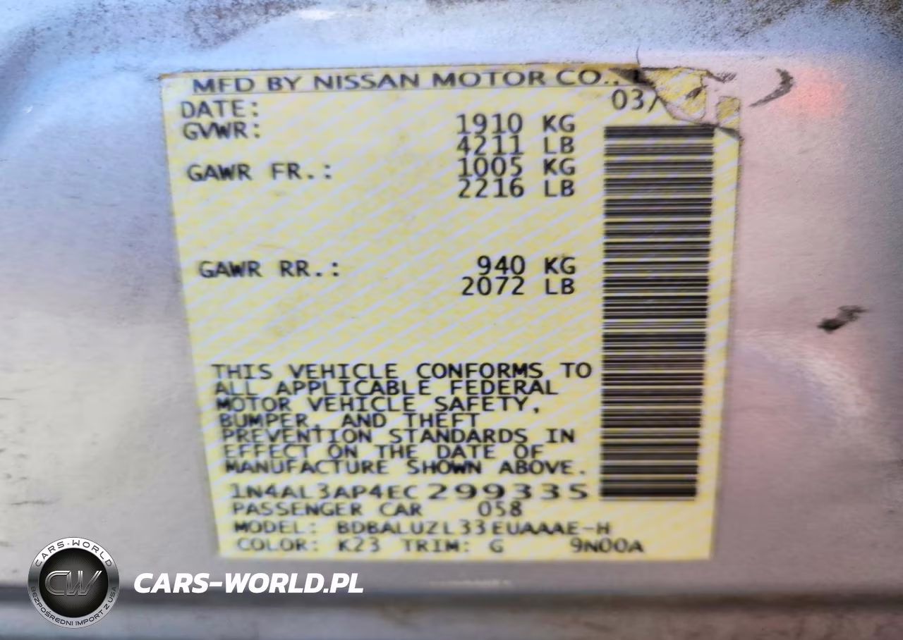 2014 Nissan Altima 2.5 Sv VIN:1N4AL3AP4EC299335 - 12
