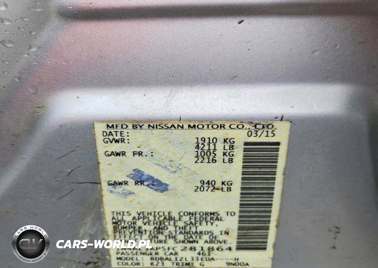 2015 Nissan Altima 2.5 Sv VIN:1N4AL3AP5FC281864 - 13