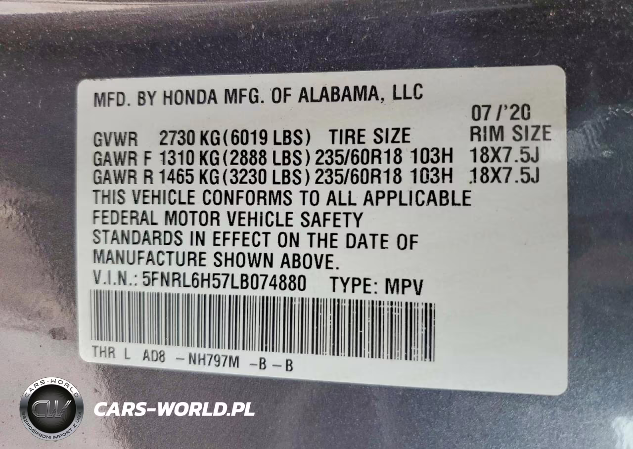 2020 Honda Odyssey Ex VIN:5FNRL6H57LB074880 - 13