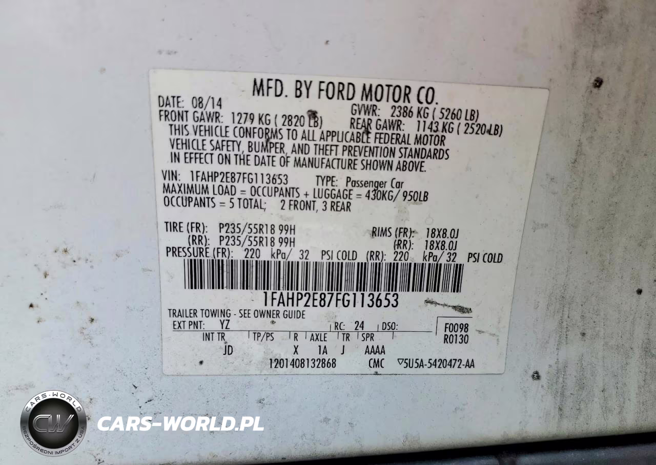 2015 Ford Taurus Sel VIN:1FAHP2E87FG113653 - 12