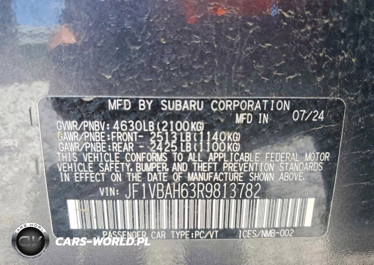 2024 Subaru Wrx Premium VIN:JF1VBAH63R9813782 - 12