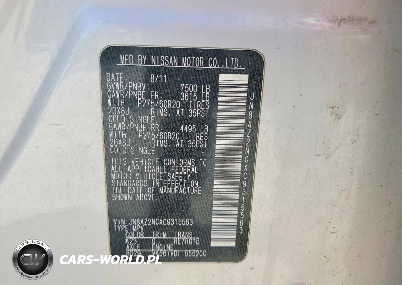 2012 Infiniti Qx56 Base VIN:JN8AZ2NCXC9315563 - 13