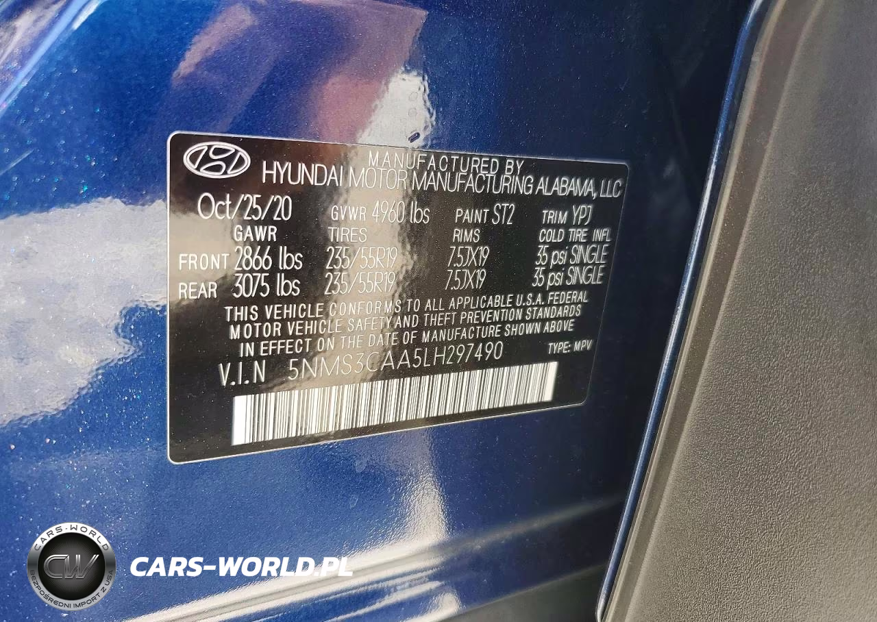 2020 Hyundai Santa Fe Sel 2.0T VIN:5NMS3CAA5LH297490 - 13