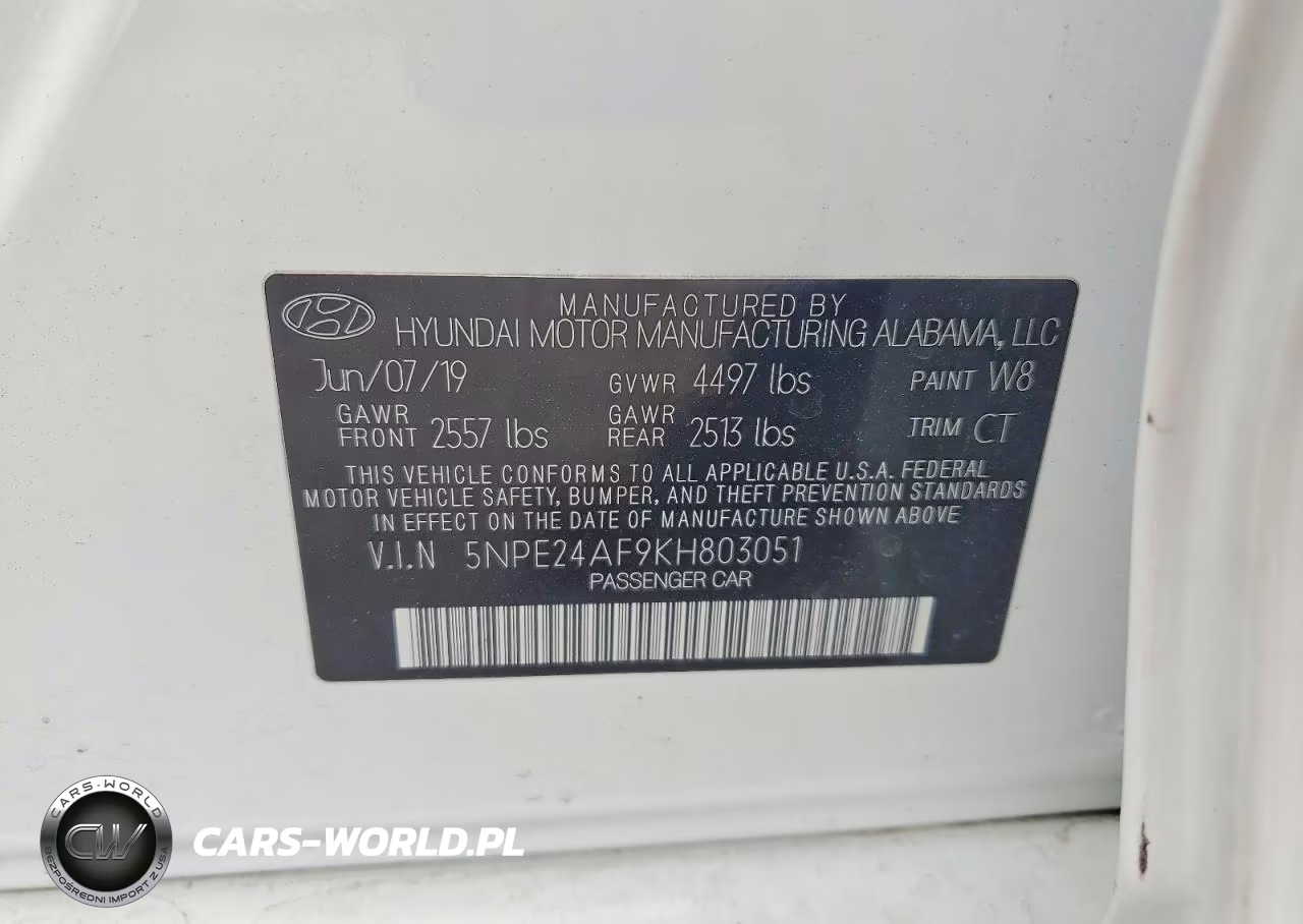 2019 Hyundai Sonata VIN:5NPE24AF9KH803051 - 12