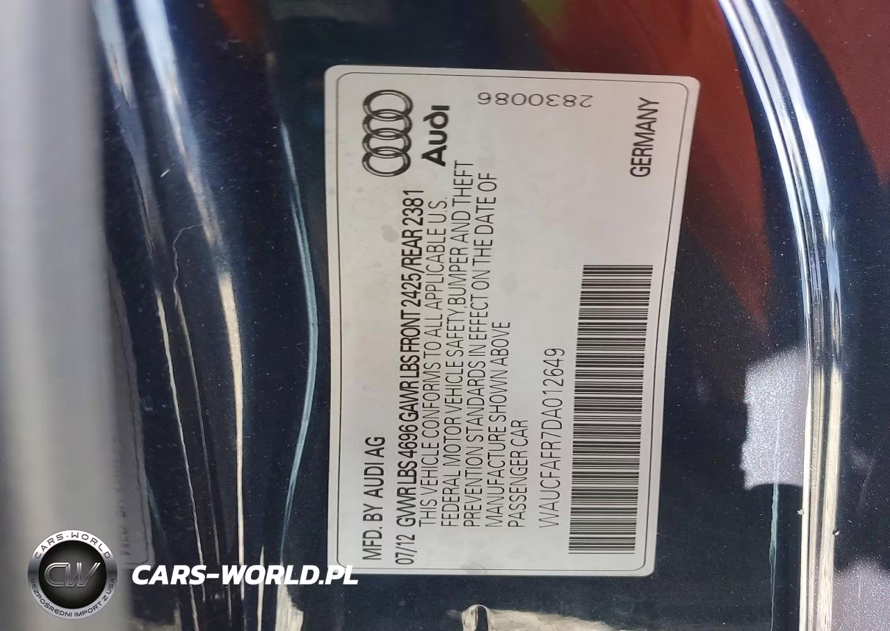 2013 Audi A5 Premium VIN:WAUCFAFR7DA012649 - 12