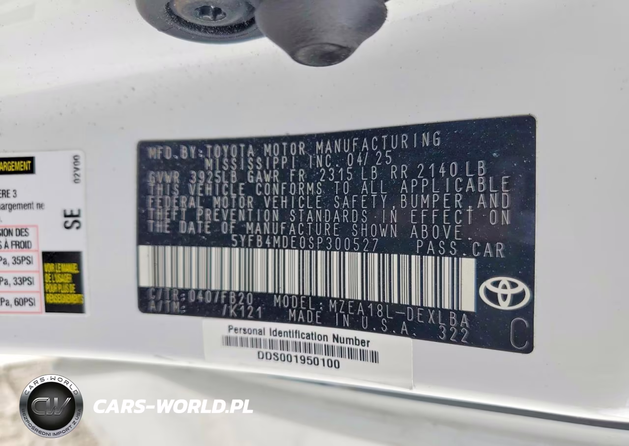 2025 Toyota Corolla Le VIN:5YFB4MDE0SP300527 - 12