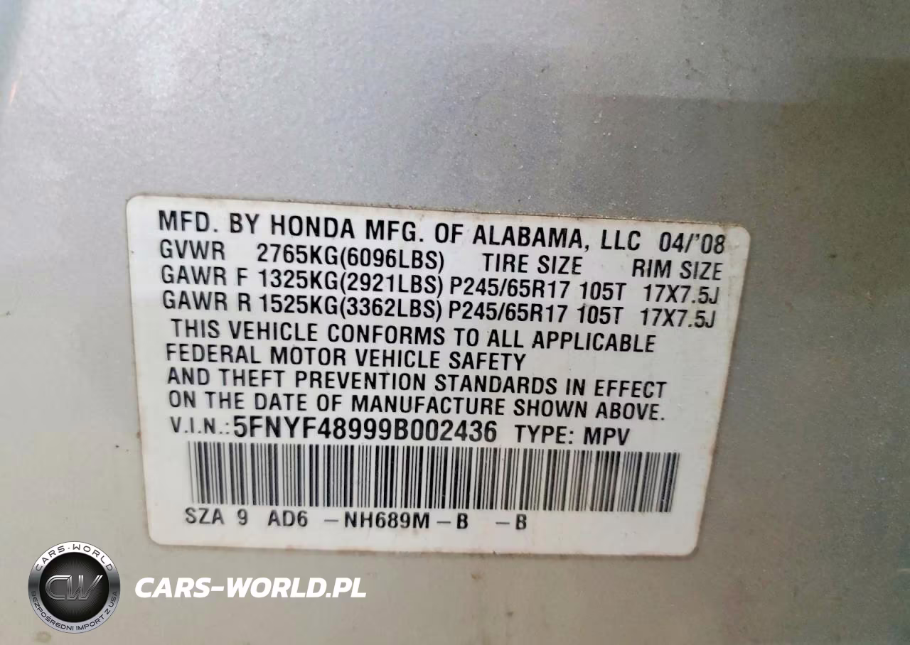 2009 Honda Pilot VIN:5FNYF48999B002436 - 12