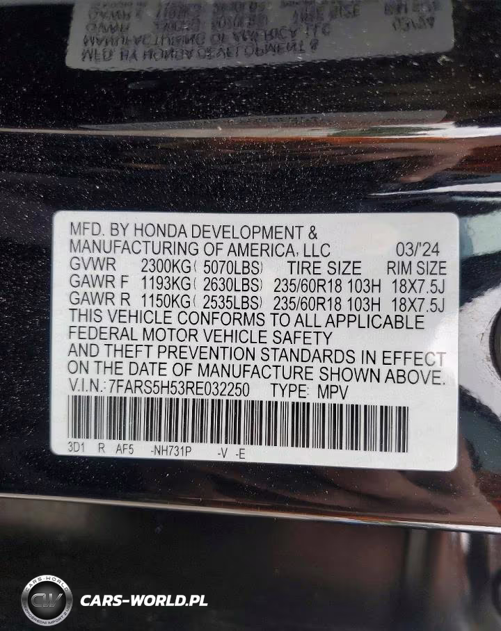 2024 Honda Cr-V Sport VIN:7FARS5H53RE032250 - 13