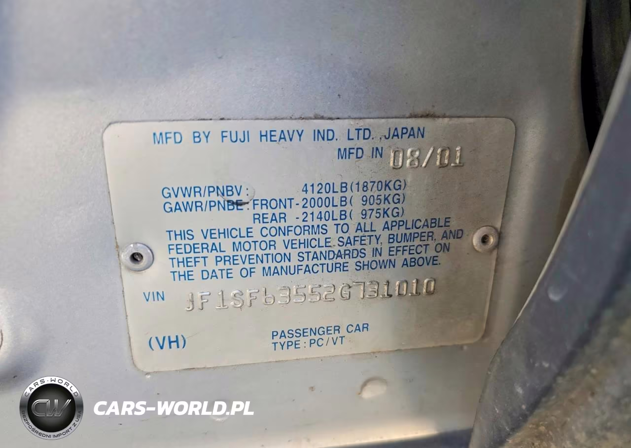 2002 Subaru Forester L Automatic VIN:JF1SF63552G731010 - 13