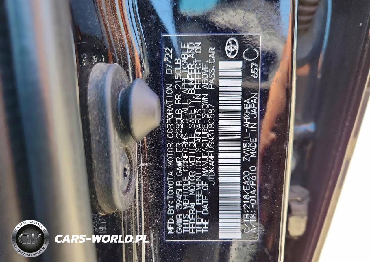 2022 Toyota Prius Xle VIN:JTDKAMFU5N3180587 - 12
