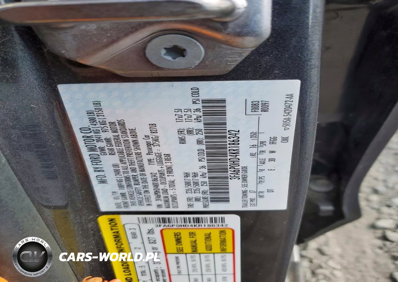 2019 Ford Fusion Se VIN:3FA6P0HD4KR186342 - 12