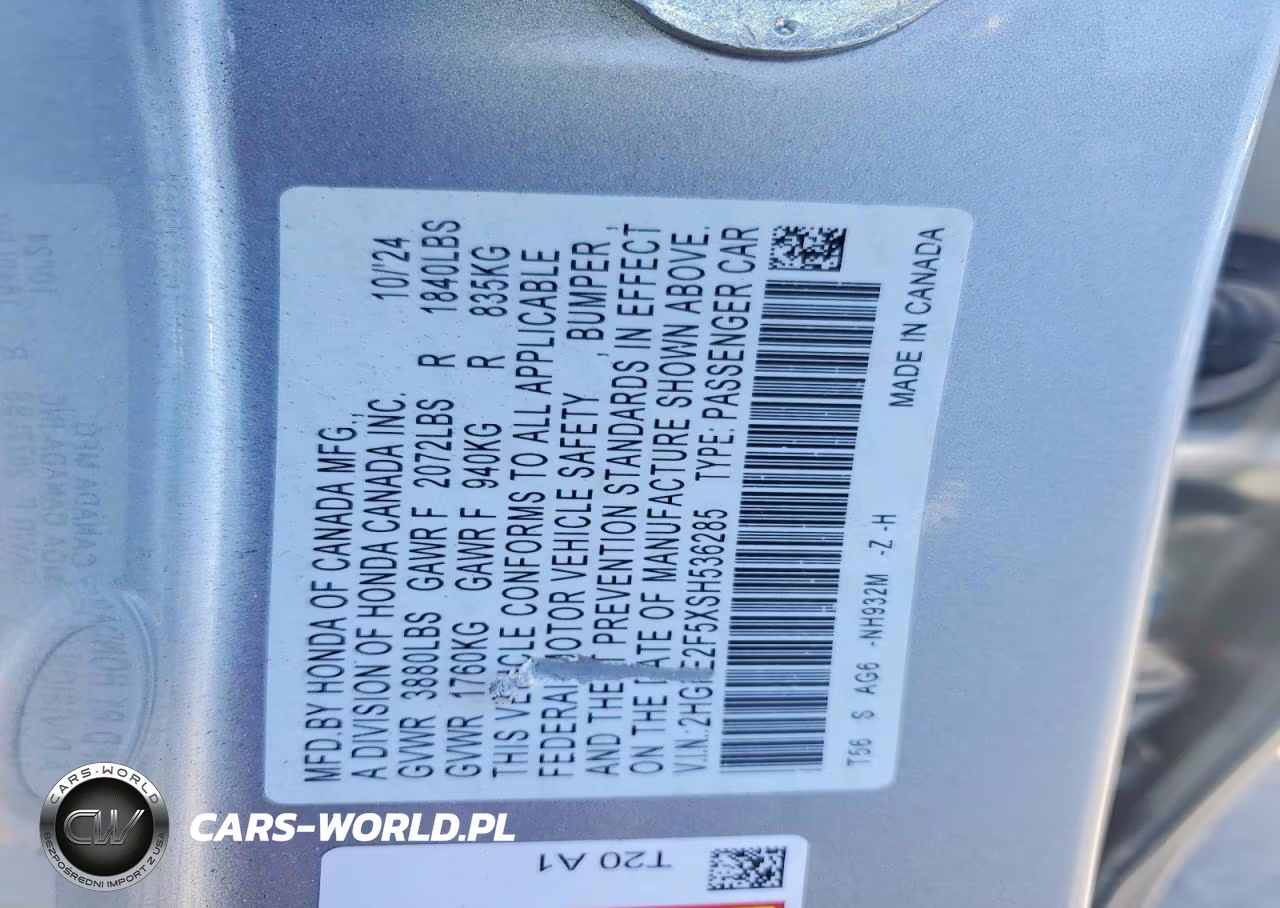 2025 Honda Civic Sport VIN:2HGFE2F5XSH536285 - 12