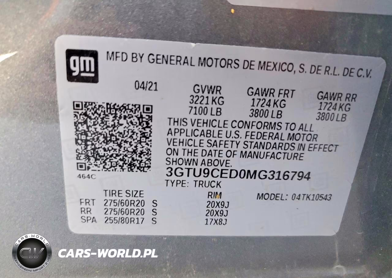 2021 GMC Sierra1500 VIN:3GTU9CED0MG316794 - 13