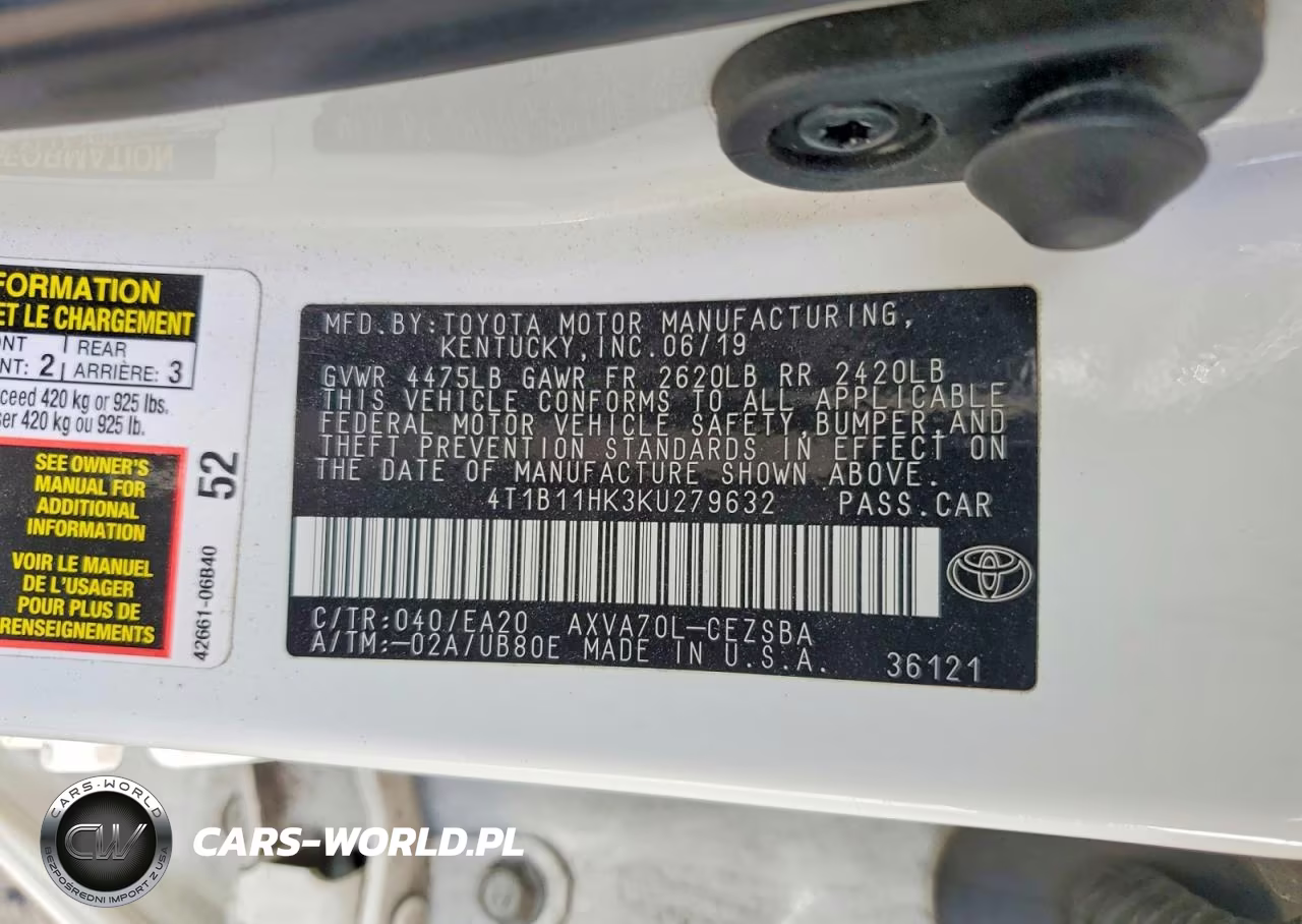 2019 Toyota Camry Se VIN:4T1B11HK3KU279632 - 13