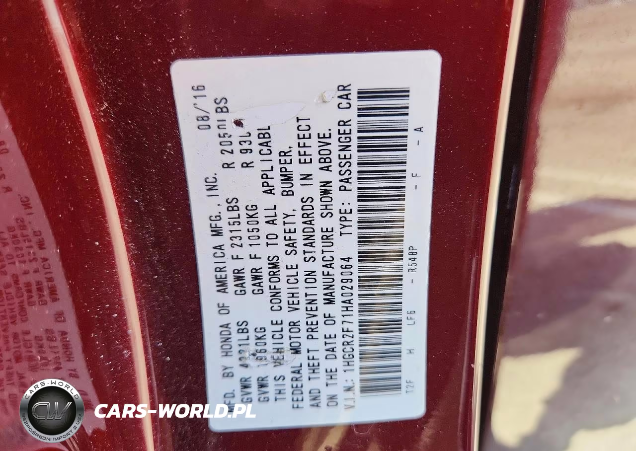 2017 Honda Accord Ex VIN:1HGCR2F71HA029064 - 13