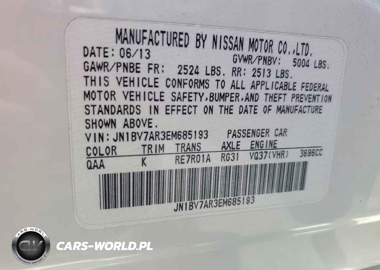 2014 Infiniti Q50 Base VIN:JN1BV7AR3EM685193 - 12