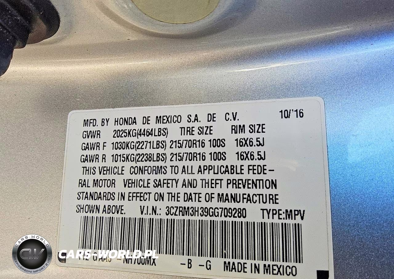 2016 Honda Cr-V Lx VIN:3CZRM3H39GG709280 - 13