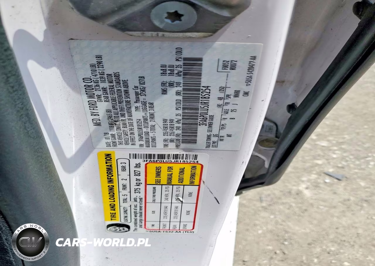 2018 Ford Fusion Se Hybrid VIN:3FA6P0LU5JR185254 - 13