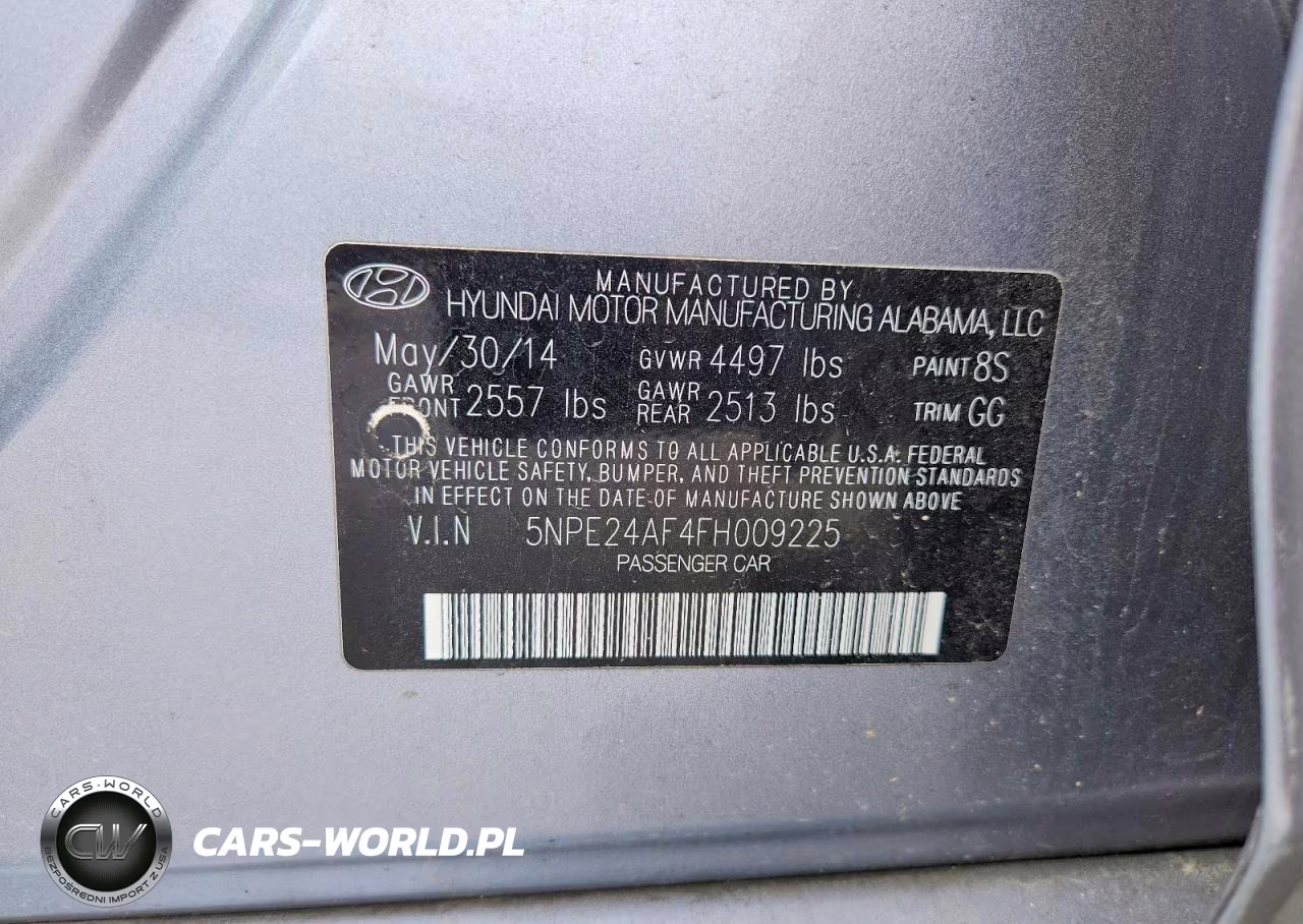 2015 Hyundai Sonata Se VIN:5NPE24AF4FH009225 - 12