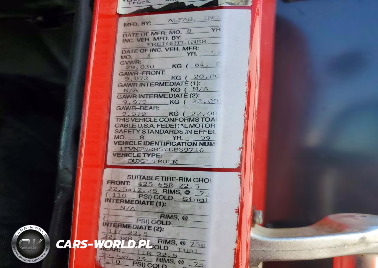 2000 Freightliner Conventional Fld120 VIN:1FVNFWEB5YLB89716 - 10