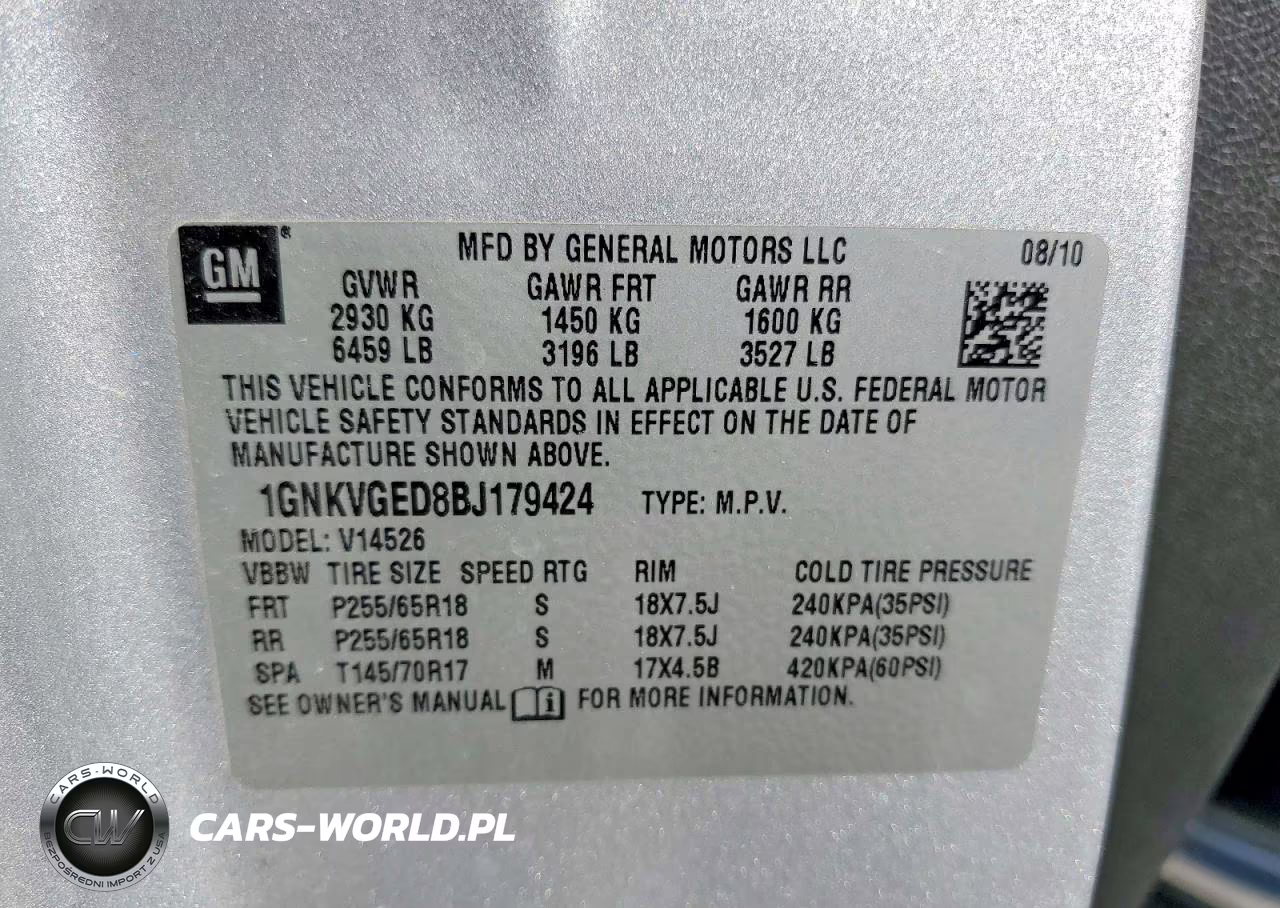2011 Chevrolet Traverse Lt VIN:1GNKVGED8BJ179424 - 12
