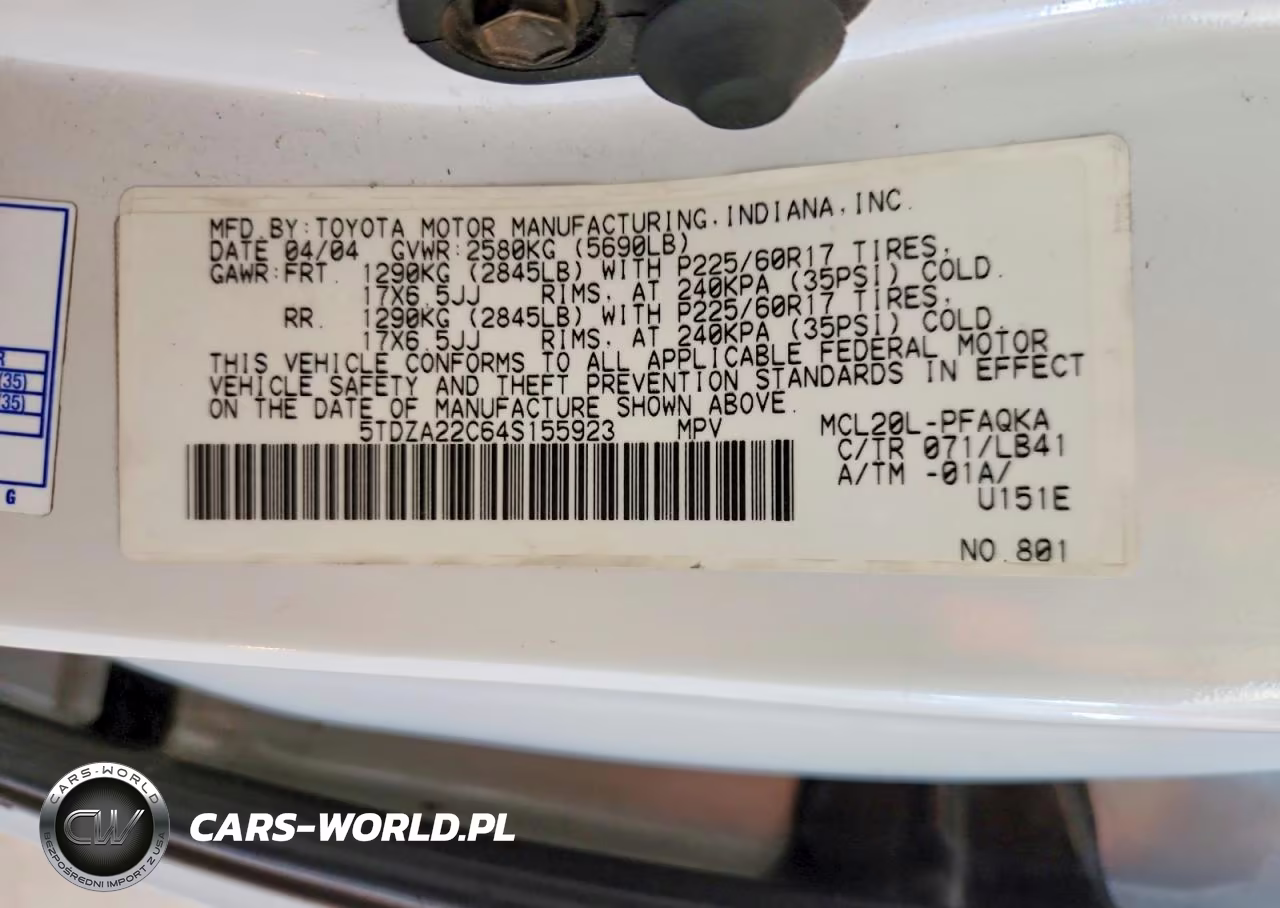 2004 Toyota Sienna Xle Limited 7 Passenger VIN:5TDZA22C64S155923 - 13