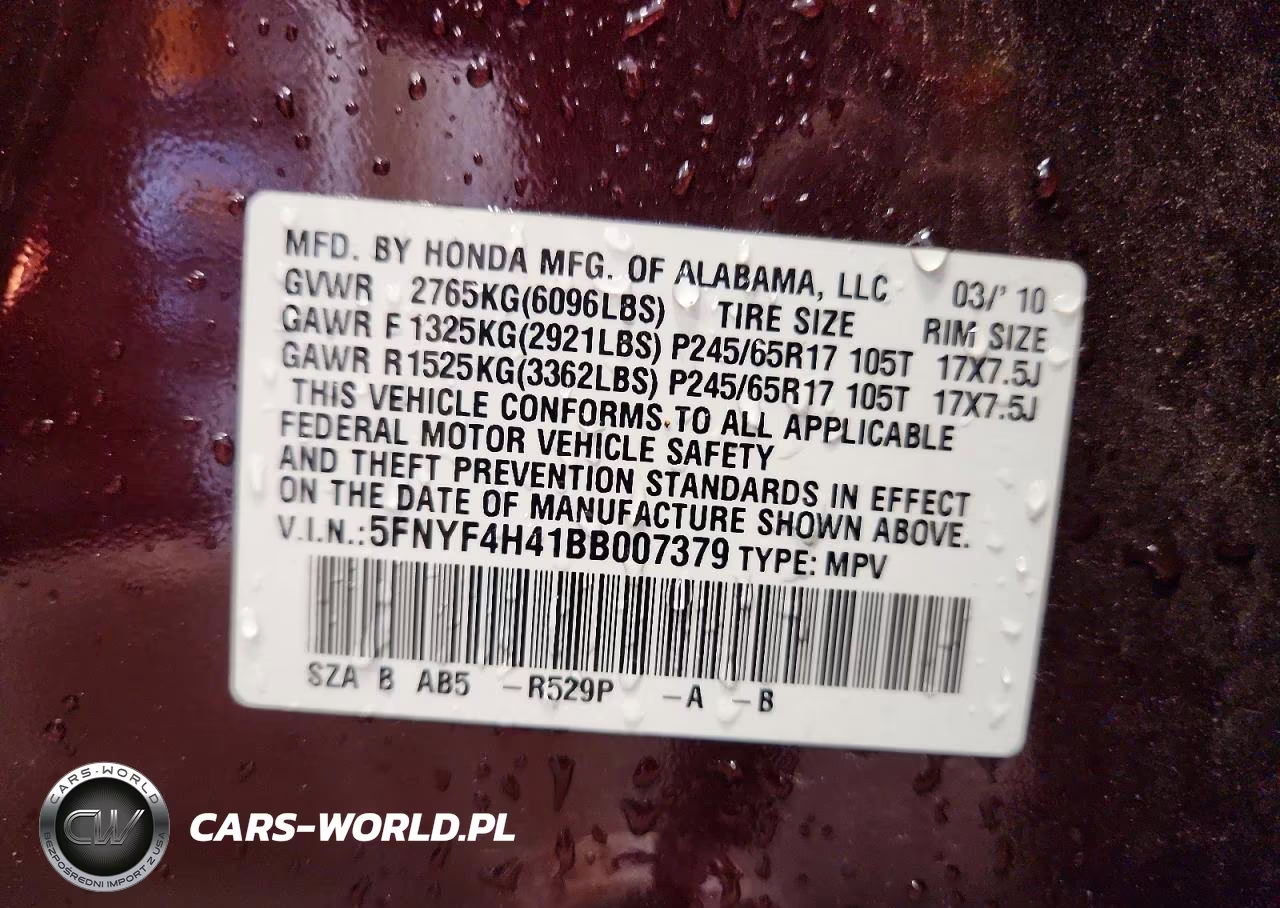 2011 Honda Pilot Ex VIN:5FNYF4H41BB007379 - 13