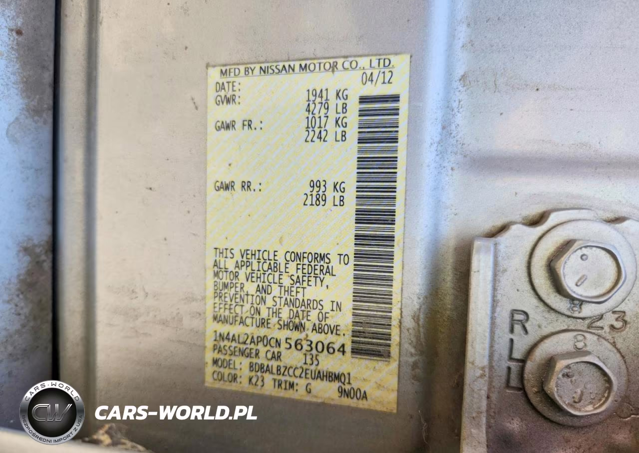 2012 Nissan Altima VIN:1N4AL2AP0CN563064 - 12