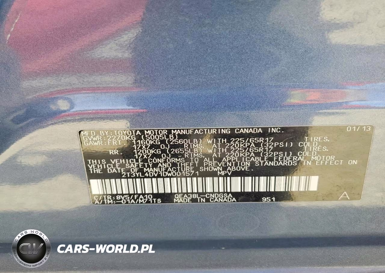 2013 Toyota Rav4 Ev Base VIN:2T3YL4DV1DW001571 - 13