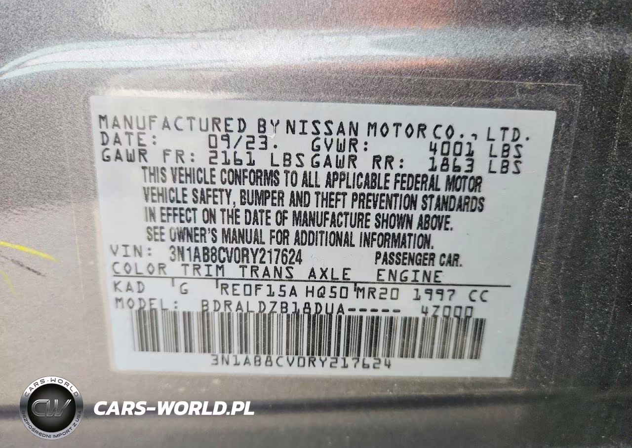 2024 Nissan Sentra Sv VIN:3N1AB8CV0RY217624 - 12